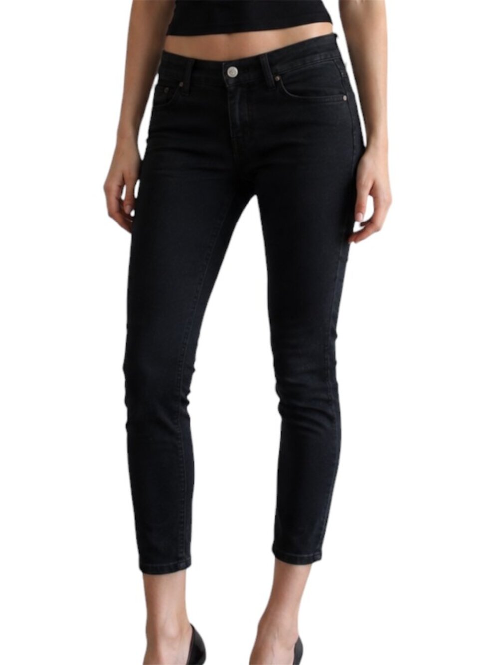 25 7 For All Mankind Black High Rise Skinny Jeans